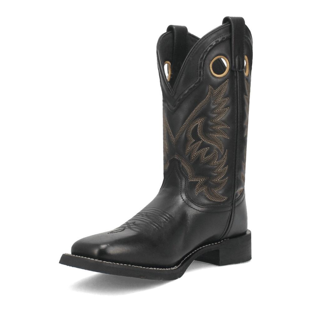 Laredo Kane Black Leather Square Toe‎ Cowboy Boots Men’s 9.5 EW NEW/NIB!! - Picture 8 of 16